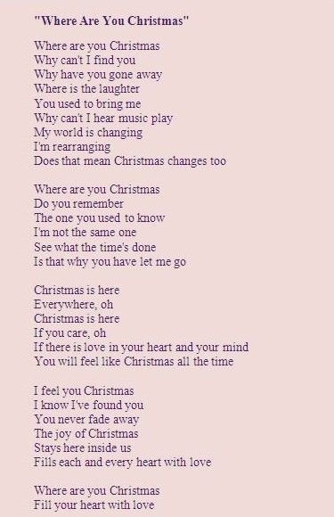 Locate Heartfelt Lyrics: Where Are You Christmas